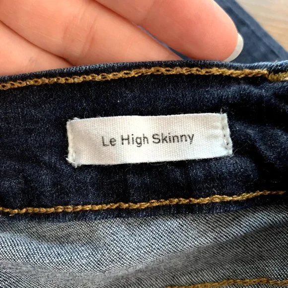 FRAME Denim Le High Skinny Slit Hem Skinny Jeans In Wythe - Picture 7 of 12